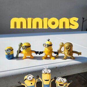 Lot of 4 Minions Rise of Gru Mini Figures Gold Figure Illumination McDonald's